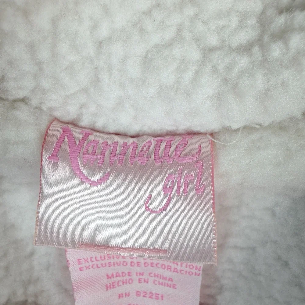 Nannette Girl SZ-3T shearling‎ Lined Pink Jacket Coat design on the back